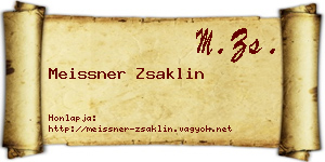 Meissner Zsaklin névjegykártya